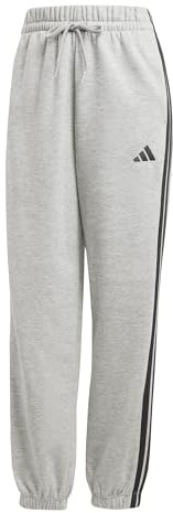 Adidas Femme Essentials 3-Stripes Fleece Loose Pants, Medium Grey Heather/Black, L