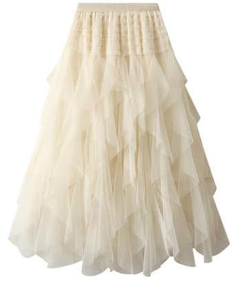 Tyllkjol dam lång Xxl stora storlekar: Brun tyllkjol dam tutuskjol elegant festlig underkjol kjol flera lager puffy tyllkjol lång tyllklänning rave outfit sexig kjol karneval kostym tutu kjolar