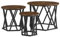 vidaXL Smoked Oak Coffee Table - Solid Oak Wood/Metal Round Centerpiece for Living Rooms, 60cm x 60cm Industrial Design