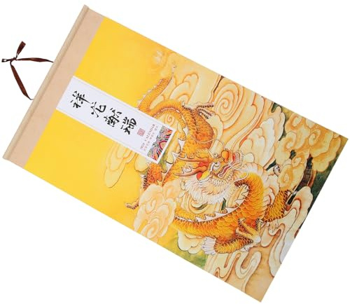 NOLITOY Calendrier Mural Année Du Dragon sur Papier de Riz Chinois Calendrier Lunaire Traditionnel Suspendu Planificateur Mural Décoratif pour Bureau et Maison