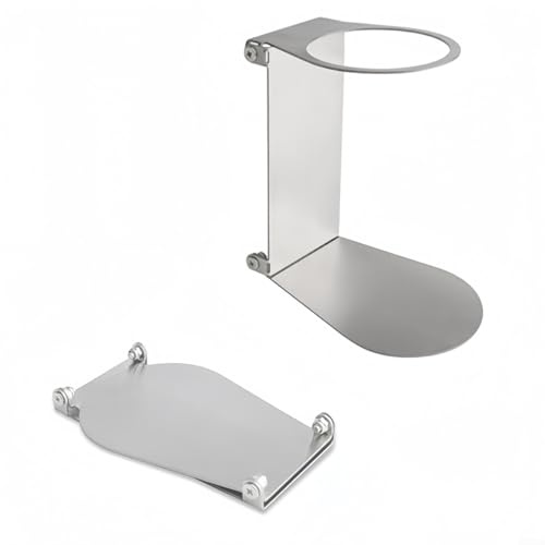 EXTRWORY Soporte para filtro de café de acero inoxidable, plegable, portátil, para cafeteras de cono y fondo plano