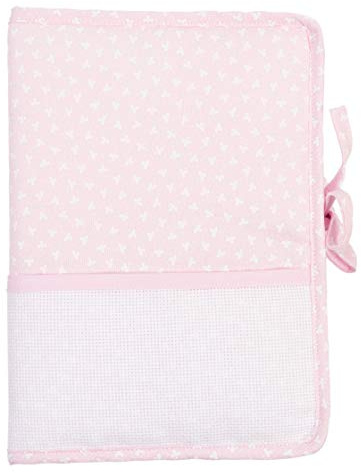 Filet Copri Libretto Amp1128R Sanitario Cover Documenti Sanitari Neonato da Ricamare, Colore Rosa, 100 G