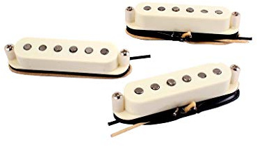 Alnicov Single Coil Pickups SSS Alnico 5 Neck/Middle/Bridge Pickups for ST Electric Guitar 3PCS/Set Cream White