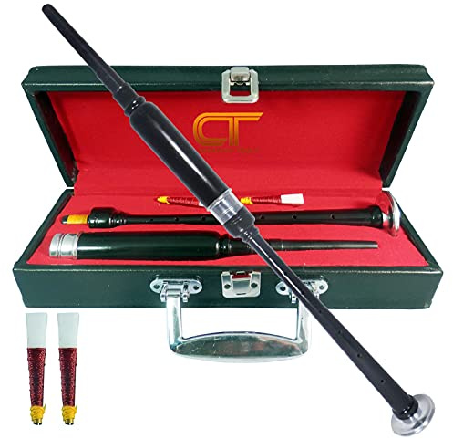 Scottish Highland BagPipe Practice Chanter, Carrying Case & Reeds by Createch Tools (Black)