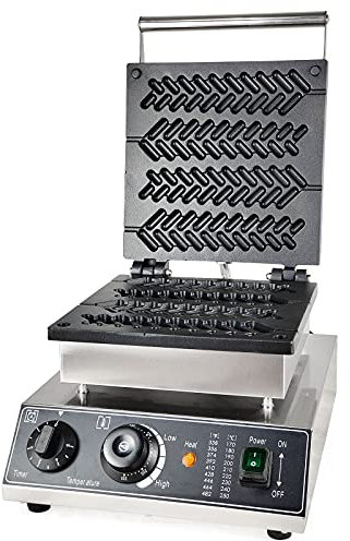 Gaufrier électrique commercial - 220 V - Machine à gaufres avec minuteur - Gaufrier en forme de cœur peu encombrant.