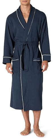 Amazon Essentials Men's Lightweight Waffle Bathrobe (Available in Big & Tall), Navy, 3X-Large Big