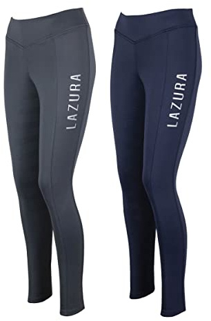 Lazura - Damen Reitleggings Ariella | Stretch Reithose mit praktischer Handytasche | Medium High Waist Vollbesatzhose mit Silikon Grip & klassischem Schnitt | Reitbekleidung
