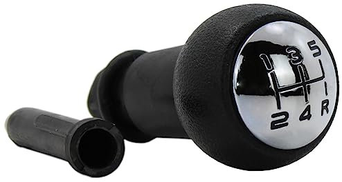 BIAREN Pommeau de levier de vitesse manuel 5 vitesses pour Peugeot 206 207 307 308 407 Partner Citroën C2 C3 C4 C5 Berlingo 2403.CN 2403CN, Noir et Argenté