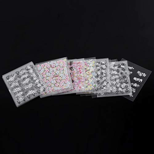 Autocollants Nail Art Blanc Hibiscus Fleur Nail Stickers 8 × 6 × 1 50 Feuilles Multicolore Élégant Nail Art Autocollant Fleur Adhésif Décoration Décalque
