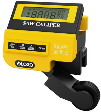 VLOXO Herramienta de Medición de Calibre Metro Digital de Alta Precisión con Pantalla LCD Cinta Métrica Digital Interchangeable Unit para Sierra Ingletadora, Tronzadora Metal y Sierra de Cinta