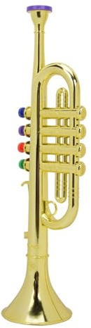 AUNMAS Barntrumpet, Guldbelagd barntrumpet, Förskolemusikleksaker, Surface Fun, Förskoleinstrument, Musikleksaker, Plasthorn, Trumpet,