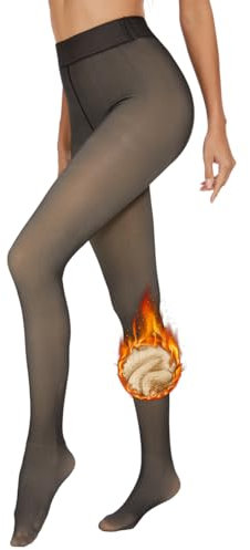 Fourindo Thermo Strumpfhose Damen Strumpfhosen Damen Winter Gefüttert Thermostrumpfhosen Warme Fleece Thermostrumpfhose Verdickte Blickdichte Strumpfhose