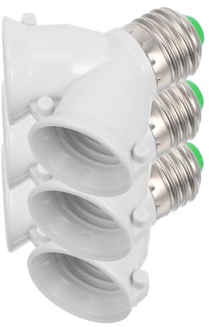 jojofuny Adattatore Base Lampada E27 a 2 E27 Portalampada in Pbt Antiscottatura Per Led e Alogeni, Splitter a y Compatto Per Illuminazione Multipla, Set Da 3 Pezzi Per Uso Domestico e Lampade