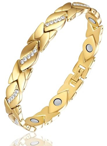 TPZORJX magnet armband damen,kupferarmband damen gesundheit,Lymphdrainage Magnetarmband Damen Frauen Ultrastarke Magnete Titanstahl Magnetisches,lymph armband