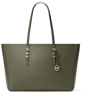 Michael Kors Quinn Large Tote, Gold-Tone Hardware/Pebble Leather/Ivy