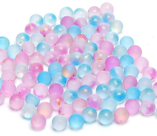 KQDRAVINE Biglie di vetro colorate, 100 pezzi, 10 mm, 2 colori, per giochi di marmi e pista di marmo