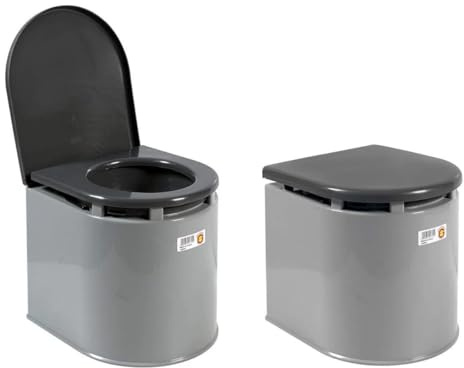 mille idee WC Chimico Portatile per Camper, Caravan, Campeggio e Barche – Toilette da Viaggio Compatta in Plastica Resistente – Seduta Comoda, Coperchio Rimovibile e Facile da Pulire 41x36x38h