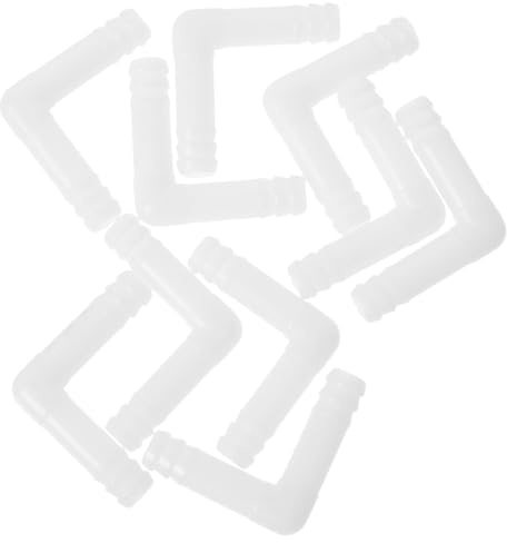 Abaodam Codos PP de 90 Grados en L, Adaptadores de 8 Mm para Mangueras Flexibles, Accesorios Púas de Plástico Color Claro, 10 Piezas, Accesorios para Riego y Jardinería, Conectores