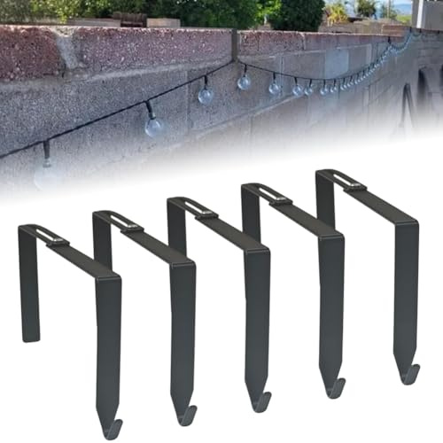 TOBEOME Adjustable Outdoor Light String Hooks Concrete Wall Hooks No Drill String Light Hangers, Outside Hanging Rope Lights Cable Cord Holders Organizer