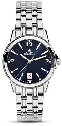 Michel Herbelin Unisex Erwachsene Analog Uhr mit Edelstahl Armband 14250/B25