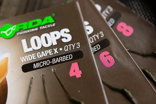 Korda Loops Rigs Krank Barbed Size 6 | 18lb Ready Tied Hook Sections | Carp Fishing Tackle | Pre-Tied Combi-Rig Compatible | Pack of 3