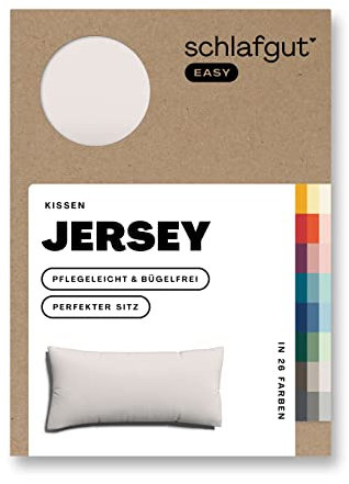 Schlafgut Easy Jersey Kissenbezug 40x80 cm Sand Light mit 100% Baumwolle, superweicher & atmungsaktiver Kopfkissenbezug