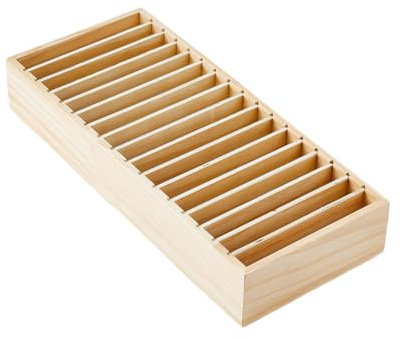 DICOSMETIC 17 Grids Wooden Headband Box Hairband Display Jewelry Storage Organizer Bracelet Holder Display for Women Home Decor, 12.72x5.43x2.05