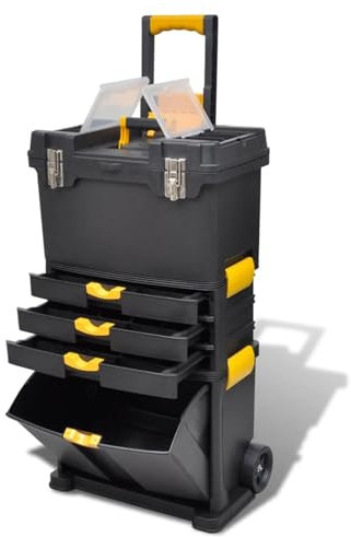 Ailgely Werkzeugtrolley Werkzeugkiste Rollende Werkstatt Werkzeugkasten Werkzeugkoffer Werkzugkasten mit Rädern 46 x 28 x 82 cm