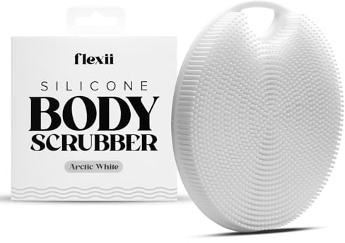 flexii® Brosse en silicone pour le corps – Brosse corporelle de qualité supérieure pour peaux sensibles, exfoliante pour le corps, brosse de douche, luffa en silicone, tampon exfoliant pour le corps