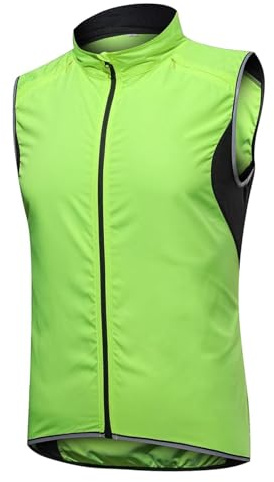 MYYLY Gilet Ciclismo Sportivo Gilet Ciclismo Leggero e Traspirante Gilet da Ciclismo con Tasca Gilet Corsa Gilet Bici MTB Antivento Giacca Senza Maniche Estate,Green-L