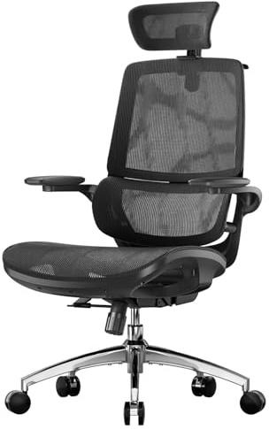 SIHOO M59AS Chaise Ergonomique, Support Lombaire Adaptatif, 150 kg, Noir