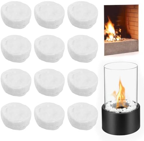 12 unidades de lana de cerámica para bioetanol, chimenea esponja de cerámica para chimenea de mesa de bioetanol, lana de cerámica, lana de cerámica, chimenea de mesa, gel de interior, bioetanol,