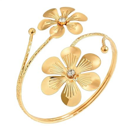 Jascatin bras bracelet femme avec manches stratifié cristal chaîne perlée ouvert