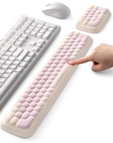 MEATANTY Handgelenkauflage Tastatur Handballenauflage [Memory-Schaum] [Atmungsaktiv] [Ergonomisch] [Rutschfest] [Zweifarbig] Handauflage Tastatur Wrist Rest Handgelenkstützen für Computer-Laptop (Set)