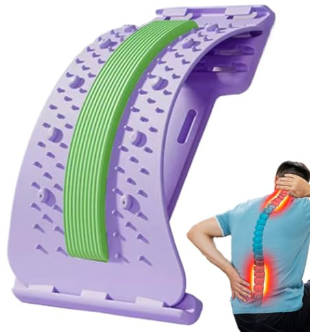 Soporte Masajeador Para Espalda Lumbar - Estiramiento Camilla De Espalda 3 Niveles Ajustables,Tabla De Columna Vertebral,Orrector Columna Vertebral Para Pilates Para Aliviar El Dolor,Relajar Y Liberar