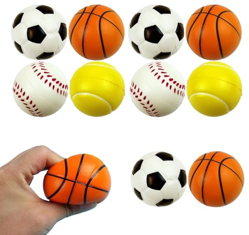 10 Pezzi Pallina Antistress in PU Palla Antistress Palline Rimbalzanti per Bambini e Adulti Stress Ball Fidget Toys Regalini Fine Festa Compleanno