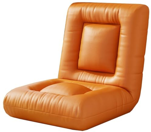 Fällbar Soffa För Vuxna 6-stegs Justerbar Soffbädd Enkel Vadderad Vilstol Med Ryggstöd För Meditation, Spel, Läsning(Orange)