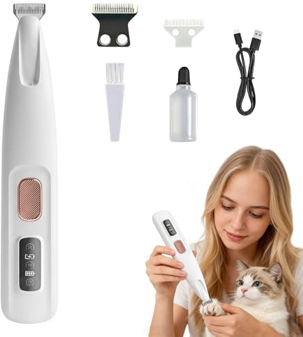 Tondeuse Chat, Tondeuse Pour Chat, Tondeuse Électrique De Précision Ultra-Silencieuse, Lames Sûres et Hypoallergéniques, Ne Blessera Pas Votre Chat, USB Rechargeable