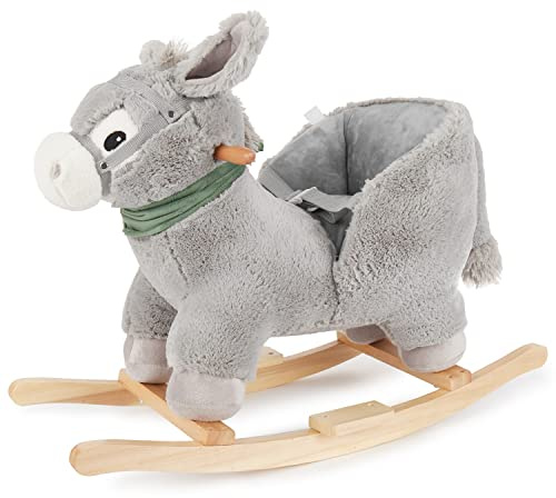 Bieco Columpio de peluche con diseño de burro | Caballo balancín bebé | Columpio infantil para interior | Balancín para bebés | Caballo balancín a partir de 1 año | Columpio para bebés a partir de 1 año