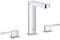 GROHE Plus 3-Hole Basin Mixer, M-Size, Pop-Up Waste Water-Saving Tap in Chrome Finish 20301003