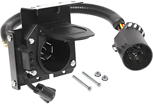 MECMO Multi-Tow 7-Way Blade and 4-Way Flat Trailer Wiring Adapter for Ford GM Ram GMC Sierra Grand Cherokee, Dual-Output Vehicle-Side Trailer Light Plug Connector Harness USCAR 7 Pin Socket Required