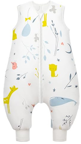 Mosebears Gigoteur bébé avec Jambes 2,5 Tog - Turbulette Coton Doux et Respirant pour Enfant, Fermeture à glissière Double Sens