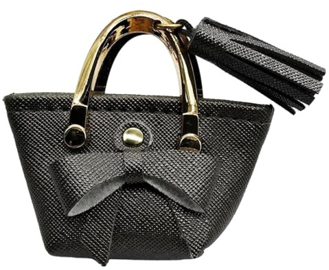 perfk Mini Sac à Main en Cuir PU pour poupées de 12 Pouces, fourre-Tout Miniature, Accessoires de décoration pour Maison de poupée, vêtements BJD, 1/6, Noir