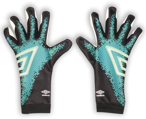 Umbro Junior Neo League Goalkeeper Gloves, Black/White/Teal, Size 7
