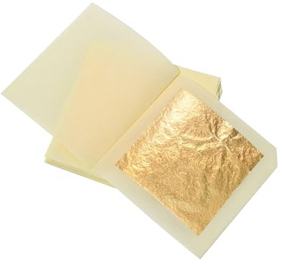 KIRIN Gold Leaf Sheets,30 Pieces 4.33cm*4.33cm Gold Foil Sheets for Face,Nails,Home Decoration