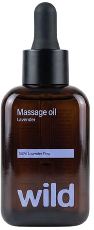 Wild Lavender Flow Massage Oil (100ml) - Relaxing, Calming Bedtime Body Oil with Jojoba & Grapeseed for Sleep, Stress Relief & Aromatherapy - Lightweight & Non-Greasy for All Skin Types