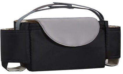 HAGOT Kinderwagen Organizer Kinderwagentasche, mit Isolierten Getränkehalter, Buggy Organizer Tasche, Tragbare Aufbewahrung Kinderwagen Taschen, Schwarz