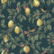 Lemon Fruit and Leaf Trail Botanical Birds Berries Themed Wallpaper for Bedrooms, Living Rooms, Dining Rooms in a Deep Teal Colour Holden 13871