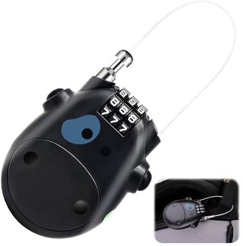 Câble antivol à code – Mini cadenas pour vélo enfant, trottinette électrique, casque et bagages – Antivol léger à câble rétractable pour e-scooter, vélo et roller avec combinaison chiffrée