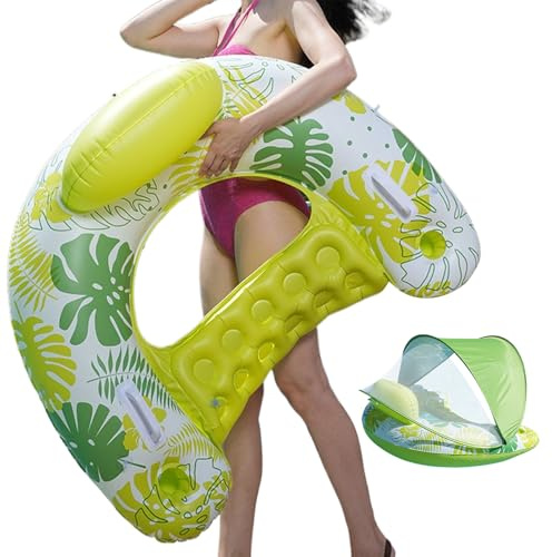 Doiyislem Inflatable Pool Floats for Adults - Pool Chair Swim Floats for Adults,with Cup Holder, Ergonomic Swim Raft Lounger Water Chair for Men Women Swimming Outdoor Summer Beach River Lake